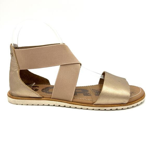 Sorel Ella II Leather Sandals Metallic Gold- Size 7.5 - Picture 3 of 11